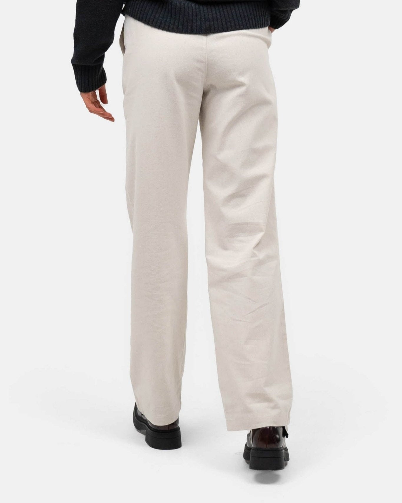 Heavyweight Hørbukser Højtaljede Beige | Skagen - clothing.dk